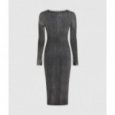Klj Ls Ribbed Dress Washed Black  KARL LAGERFELD