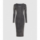 Klj Ls Ribbed Dress Washed Black  KARL LAGERFELD