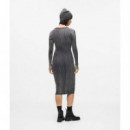 Klj Ls Ribbed Dress Washed Black  KARL LAGERFELD