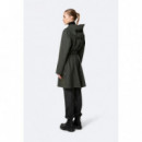 RAINS Chaquetas Mujer Chubasquero Curve de Mujer con Corte Femenino Verde