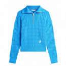 TOMMY HILFIGER - Co Cable Mid Gg 1/2 Zip Ls Swt - C4H - F|WW0WW47643/C4H