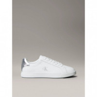 Low Pro Cups Laceup Lth Met Bright White  CALVIN KLEIN - Guanxe Atlantic Marketplace