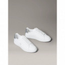 Low Pro Cups Laceup Lth Met Bright White  CALVIN KLEIN