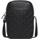 Emblem Aop Emboss Slim Reporter Black  CALVIN KLEIN
