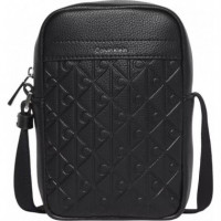 Emblem Aop Emboss Slim Reporter Black  CALVIN KLEIN