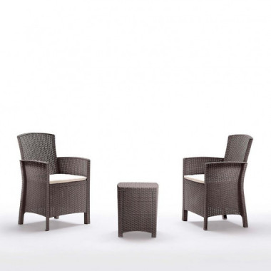 Set de Jardin 2 Sillones + Mesa Serie Lido Terrace Taupe BICA