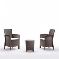 Set de Jardin 2 Sillones + Mesa Serie Lido Terrace Taupe BICA