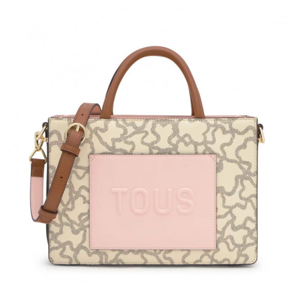 Bolso Shopping Mediano Amaya Kaos Icon Beige de TOUS