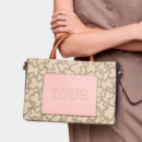 Bolso Shopping Mediano Amaya Kaos Icon Beige de TOUS
