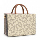 Bolso Shopping Mediano Amaya Kaos Icon Beige de TOUS