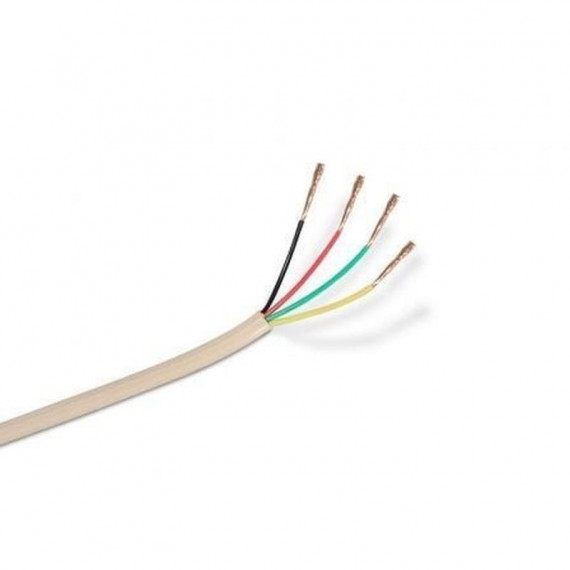 AISENS Bobina de Cable de Telefono 4C 100M Beige