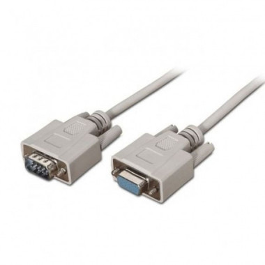 AISENS Cable  RS232 DB9/M-DB9/H 1.8M Beige