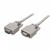 AISENS Cable  RS232 DB9/M-DB9/H 1.8M Beige