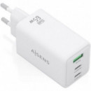 AISENS Cargador Pared Gan ASCH-65W3P072-W 2XUSB-C 1XUSB-A 65W Blanco