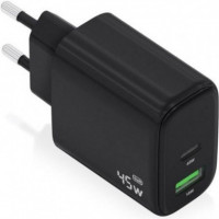 AISENS Cargador Pared Gan A110-0971 1XUSB-C/ 1XUSB/ 45W/ Negro