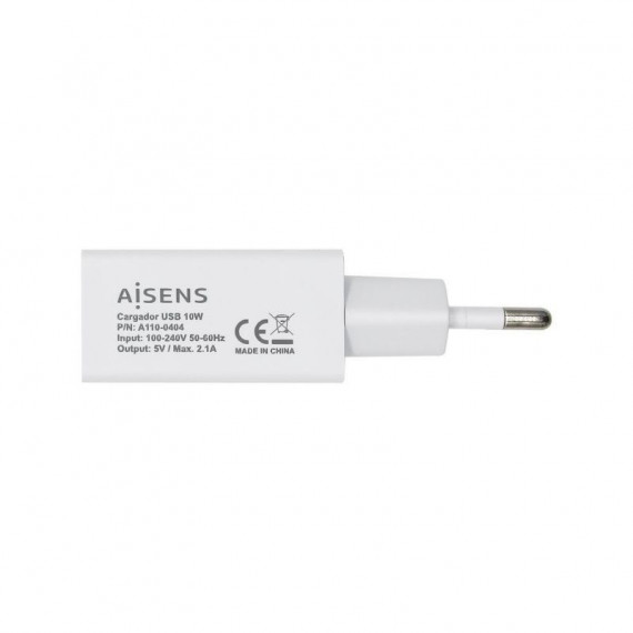 AISENS Cargador Pared A110-0404/ 1XUSB/ 10W Blanco