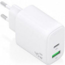 AISENS Cargador Pared Gan A110-0971 1XUSB-C/ 1XUSB/ 45W/ Blanco