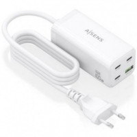 AISENS Cargador Sobremesa Gan ASCH-100W4P053-W 3XUSB-C 1XUSB 100W Blanco
