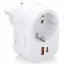 AISENS Enchufe ASPS-1A1C06-W / 1 Toma de Corriente / Usb-c / Usb-a / Blanco