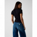 Camiseta con Apliques de Cristal en el Logo de GUESS