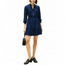 TOMMY HILFIGER - Fluid Jacquard Gathered Dress - C1G - F|WW0WW48545/C1G