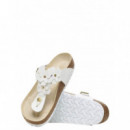 BIRKENSTOCK - Gizeh Flowers Le - White - 1026686/WHITE