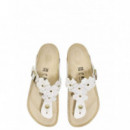 BIRKENSTOCK - Gizeh Flowers Le - White - 1026686/WHITE