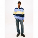 Tjm Rlx Badge Stripe Rugby D N Navy/nord  TOMMY JEANS