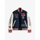 Tjm Varsity Badge Jacket Dark Night Navy  TOMMY JEANS