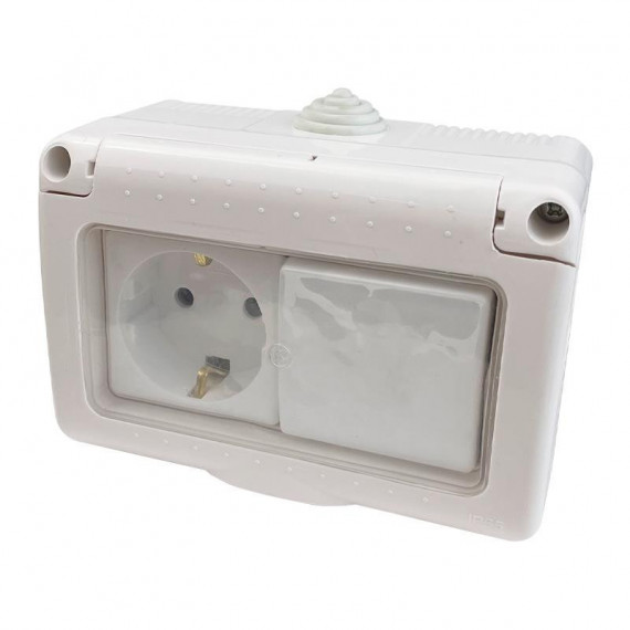 Enchufe Estanco 1 Toma + Interruptor PAMACON