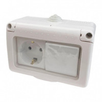 Enchufe Estanco 1 Toma + Interruptor PAMACON