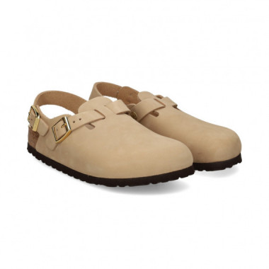 Zueco con Tira Atras Nobuck Beige  BIRKENSTOCK