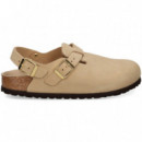 Zueco con Tira Atras Nobuck Beige  BIRKENSTOCK