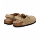 Zueco con Tira Atras Nobuck Beige  BIRKENSTOCK