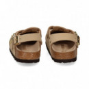 Zueco con Tira Atras Nobuck Beige  BIRKENSTOCK