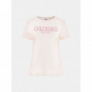 Camiseta con Logo de Corazones en Relieve de GUESS