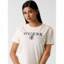 Camiseta con Logo Bordado de GUESS