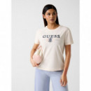 Camiseta con Logo Bordado de GUESS