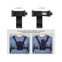 PULUZ Soporte para Movil con Cinturon para Pecho+soporte 120º