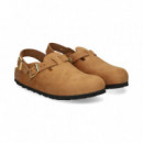 Zueco Tira Atras Nobuck Cuero  BIRKENSTOCK