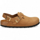 Zueco Tira Atras Nobuck Cuero  BIRKENSTOCK