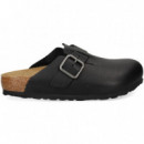 Zueco Hebilla Piel Negro  BIRKENSTOCK