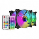 Ventilador MARS GAMING 120MM Argb Kit 3 Negro - Efecto Espejo Infinito (MF3DKIT)