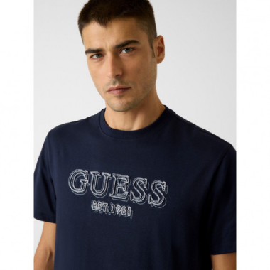 Camiseta con Logo Bordado de GUESS