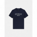 Camiseta con Logo Bordado de GUESS