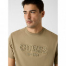 Camiseta con Logo Bordado de GUESS