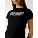 Camiseta Ketty con Logo Bordado de GUESS