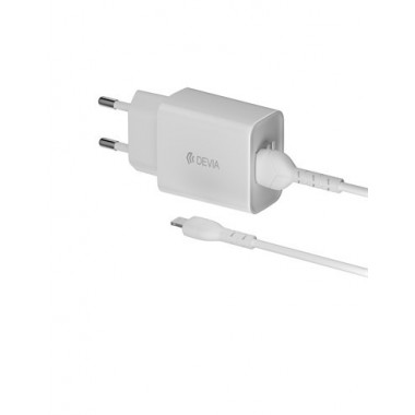 DEVIA Cargador 3.1AMP 2XUSB + Cable Lightning Blanco Lite 2