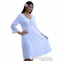 Vestido Algodon Sheryl Blanco COTTON SOUL