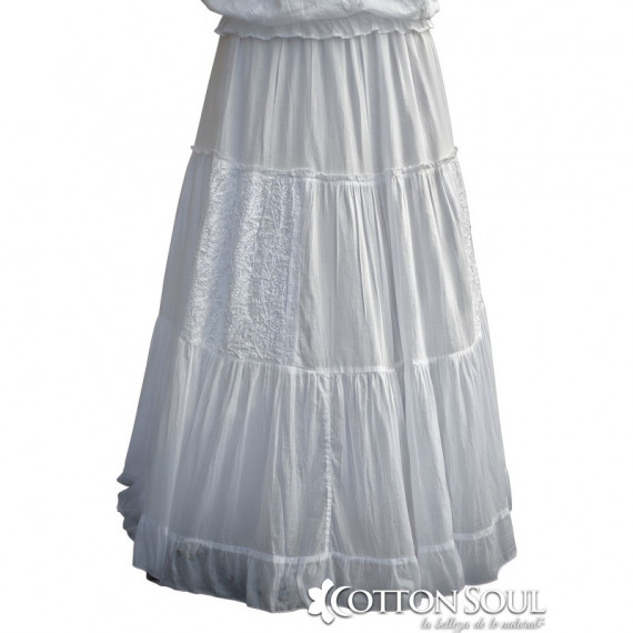 Falda Algodon Nadia Blanco COTTON SOUL